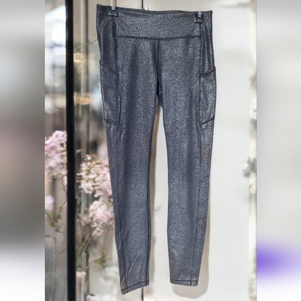 Lululemon Athletica Shimmering Silver Leggings